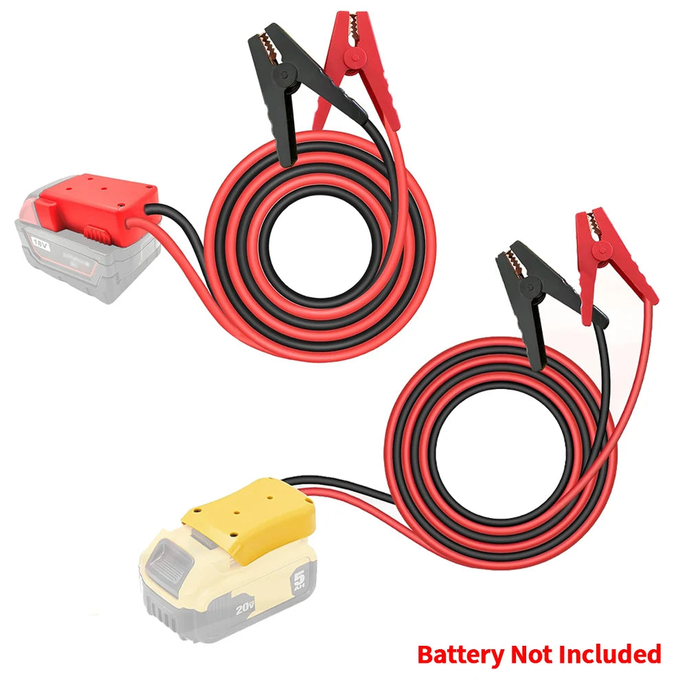 18V Battery Jump Starter Adapter with Heavy-Duty Clamps