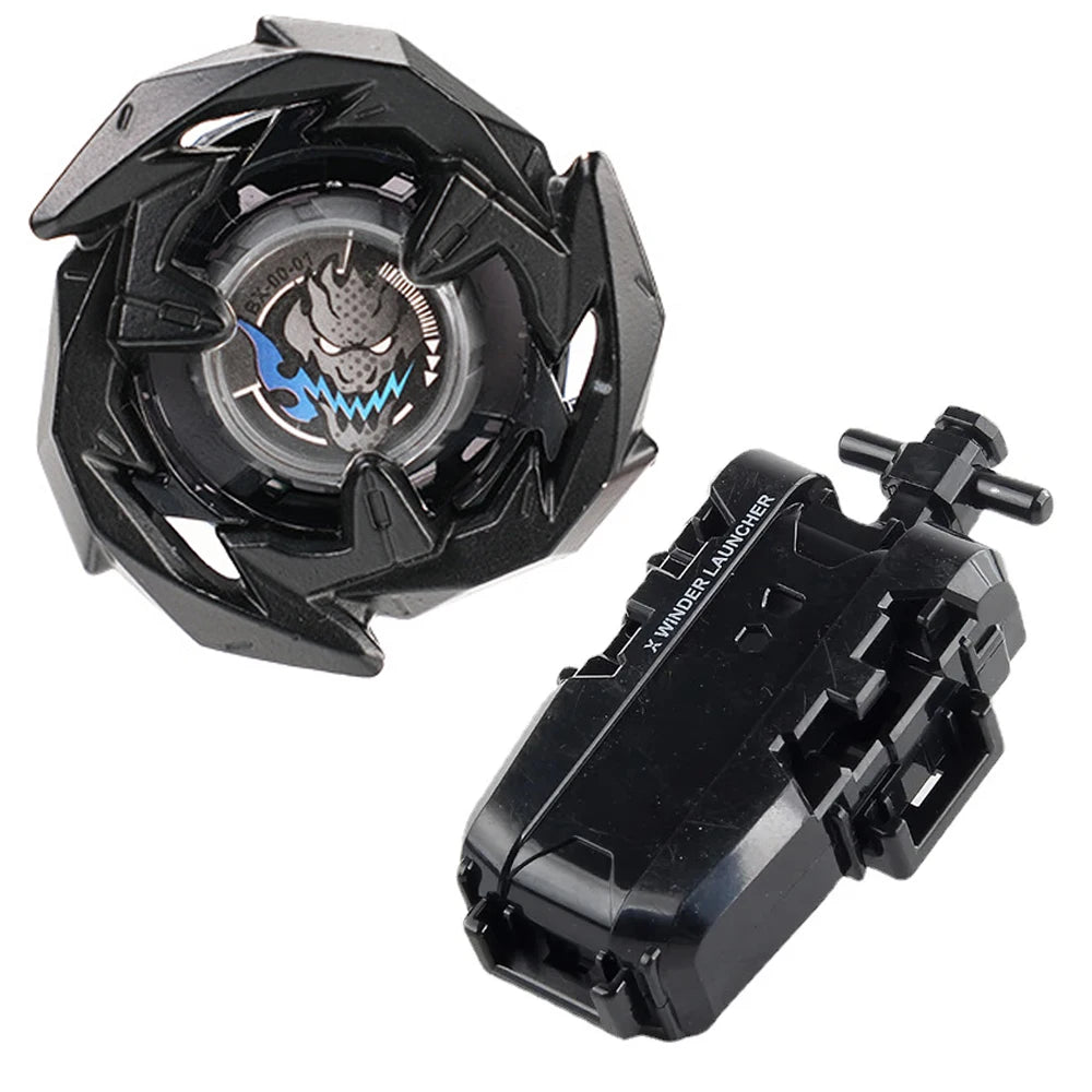 Black Beyblade starter set featuring a Phoenix Wing and Drumsword components.