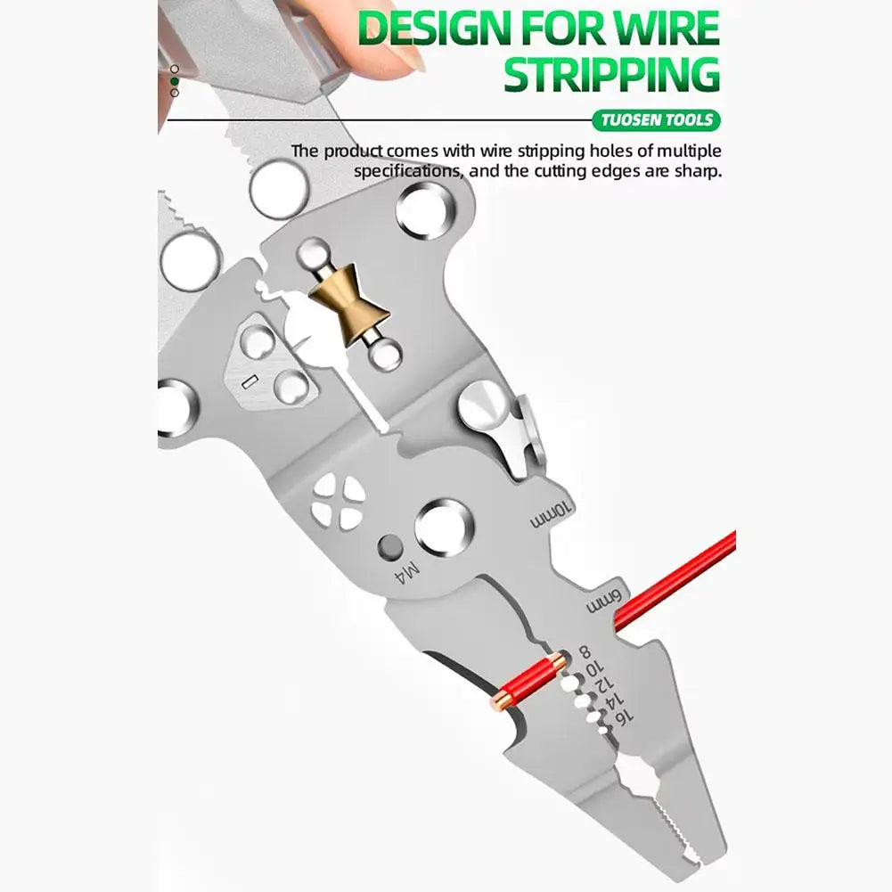 Foldable Multifunctional Wire Stripping Pliers with Voltage Detection