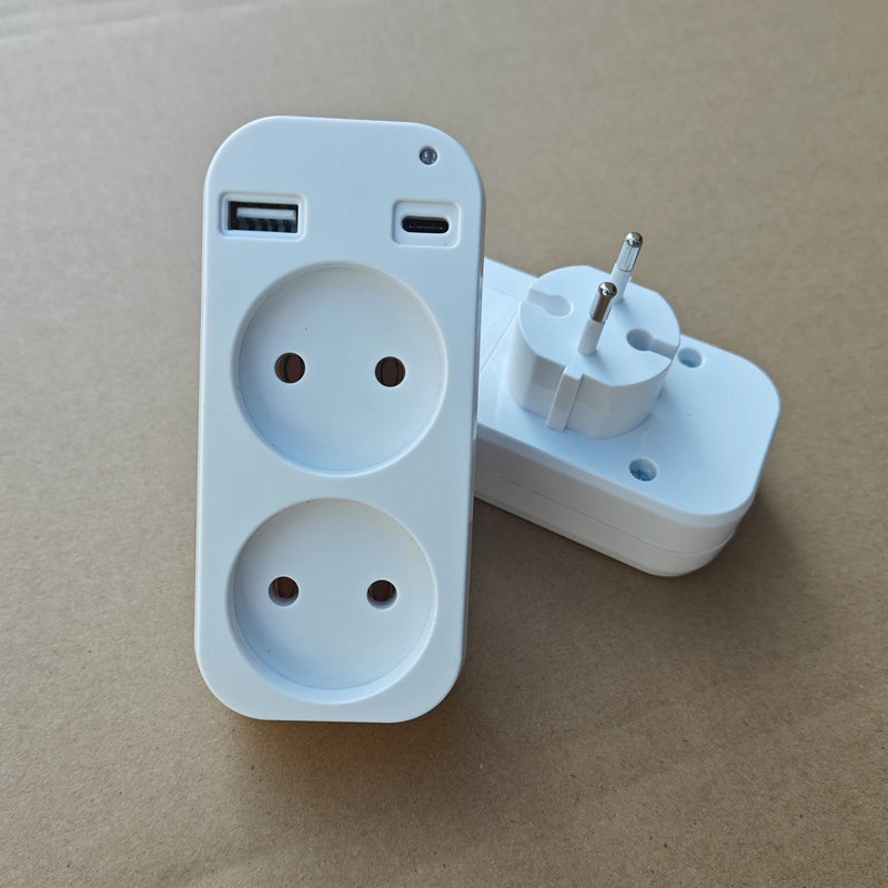 Compact EU Power Strip with USB Ports