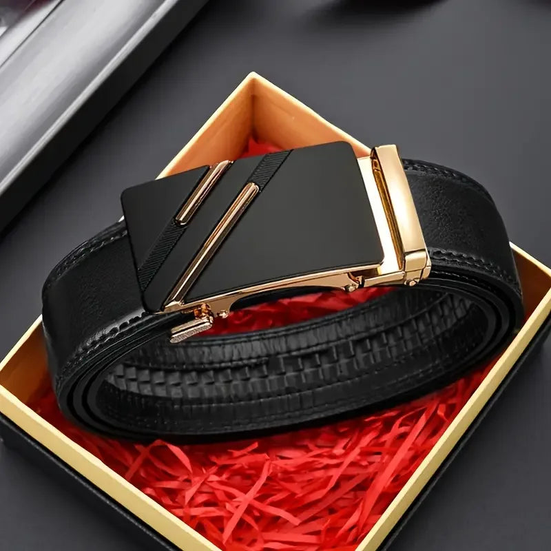 Men's Automatic Buckle Leather Belt