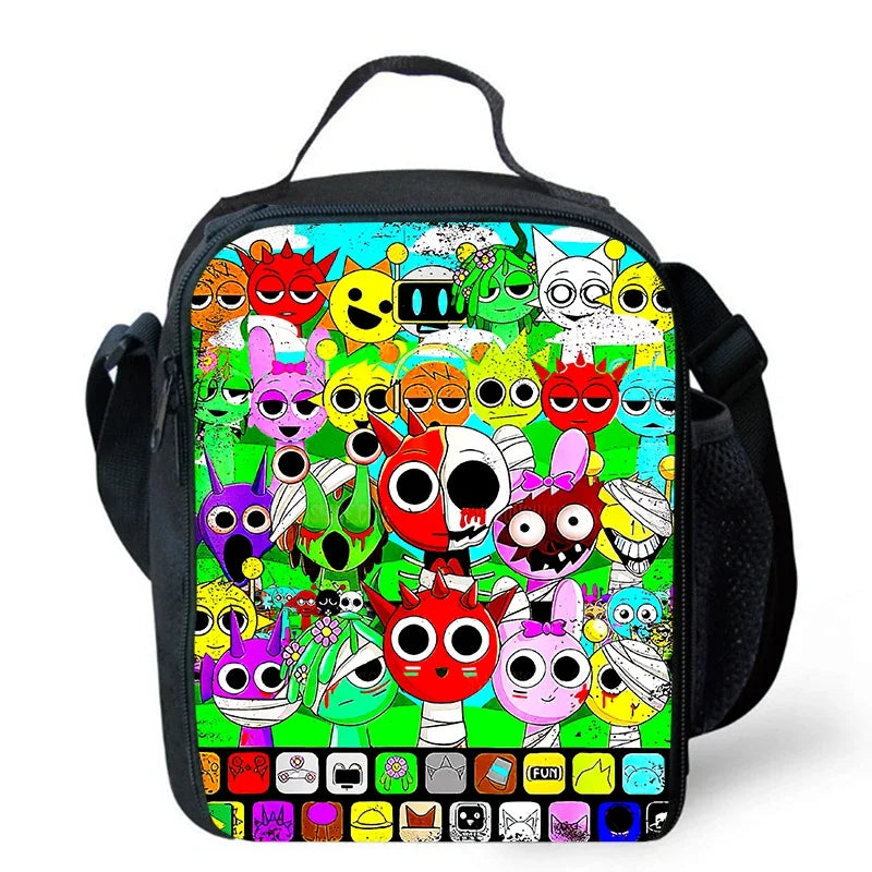 Cartable Enfant Cartoon Sprunki avec Pochette Avant