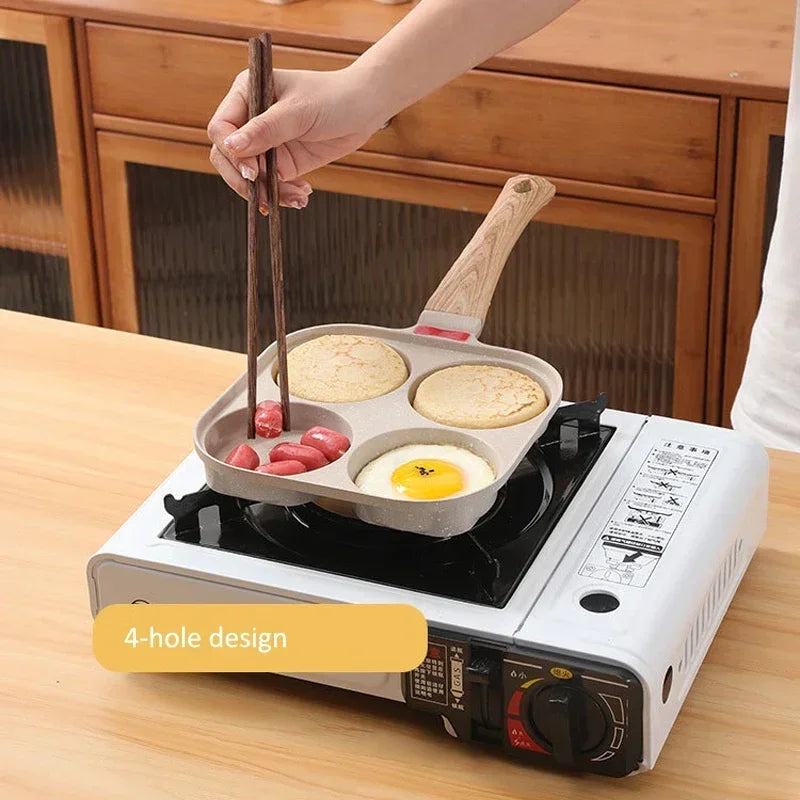 4-Hole Nonstick Omelet Pan with Lid