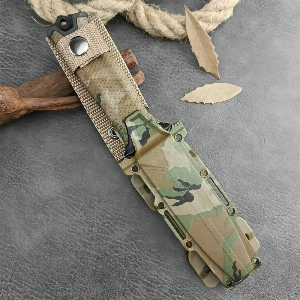 Full Tang Fixed Blade Knife with Ergonomic Rubber Handle