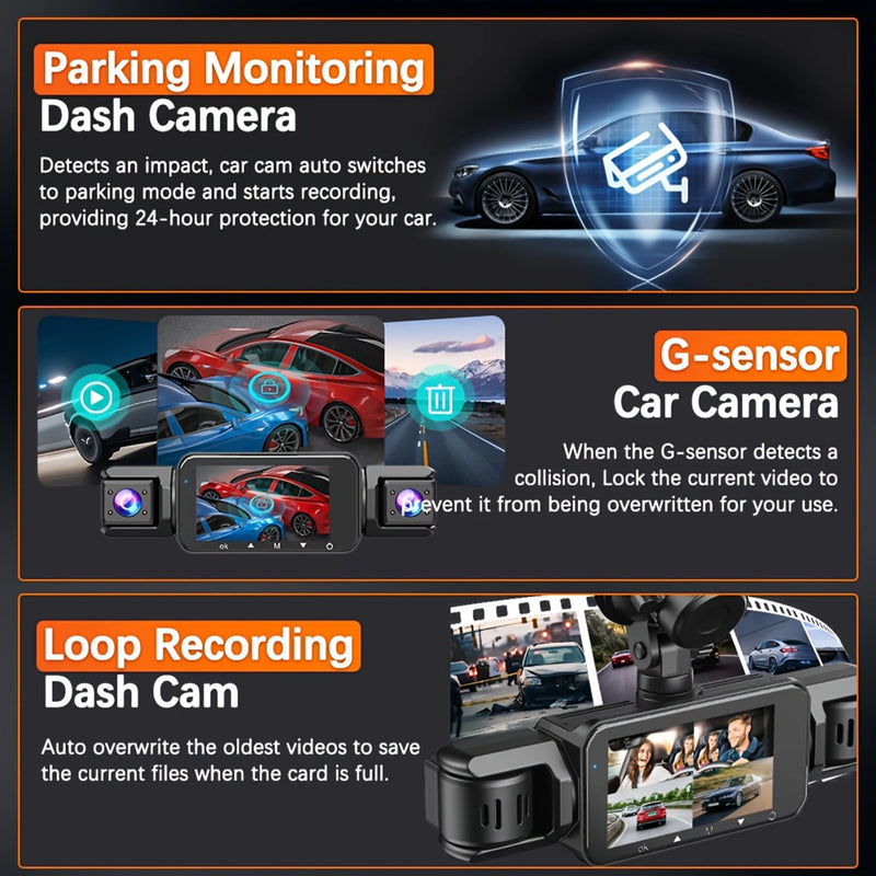 4-Channel HD Dashcam with WiFi & Night Vision