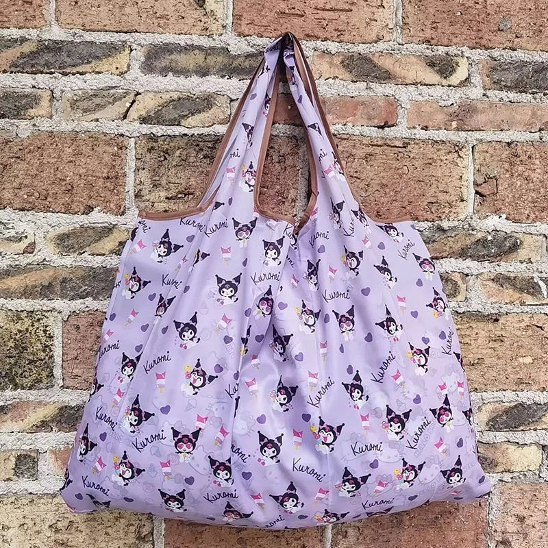 Foldable Eco-Friendly Shopping Bag with Cartoon Print