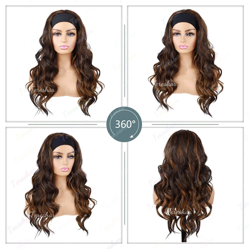Long Wavy Headband Wig for Women