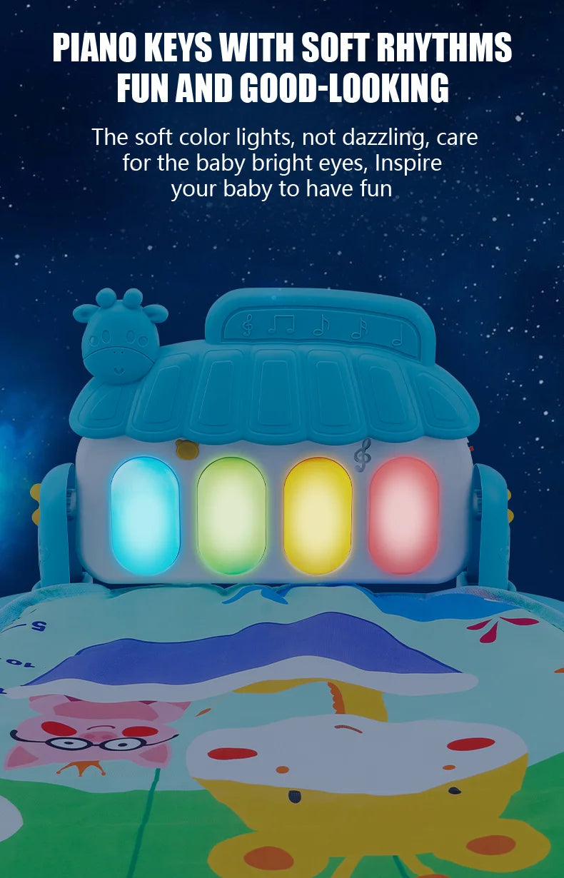 Musical Activity Gym with Kick-and-Play Piano for Babies