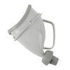 A portable reusable urinal funnel in a light gray color.