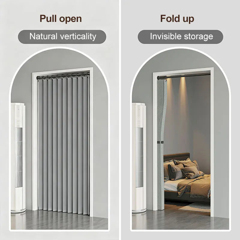 Foldable Blackout Door Curtain with Hooks