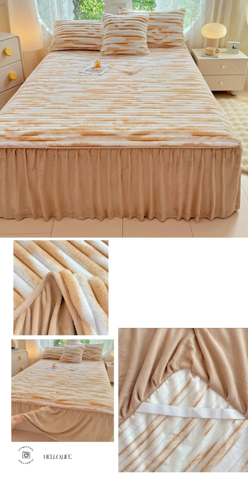 Plush Bed Skirt – Warm, Soft, and Elegant Bedding Essential
