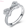 925 Sterling Silver Bowknot Ring with Cubic Zirconia