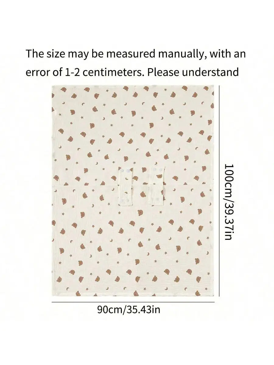 A beige stroller cover fabric featuring a repeating pattern of small, reddish-brown shapes.