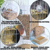 A transparent parrot feeder with a removable cover, screw mounting, and an automatic detach slide for feeding.