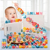 Wooden Lacing Beads Set for Kids with Animal, Fruit, Letter & Number Shapes