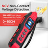 A red and black NCV Non-Contact Voltage Detection device is shown next to a white power adapter.