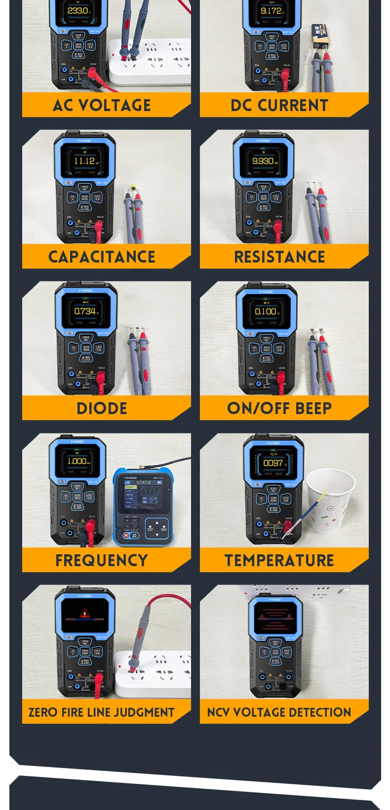 Professional Digital Multimeter with True RMS & Auto Range