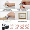 Instructions for using double-sided mounting foam tape to clean surfaces and stick objects.