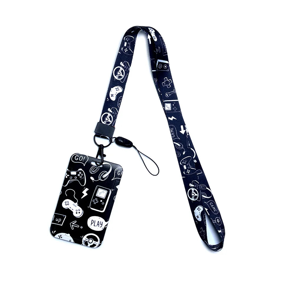 Retro Tape Design Lanyard with Card Holder