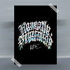 Album art featuring stylized white and blue text on a black background for Drake's music.