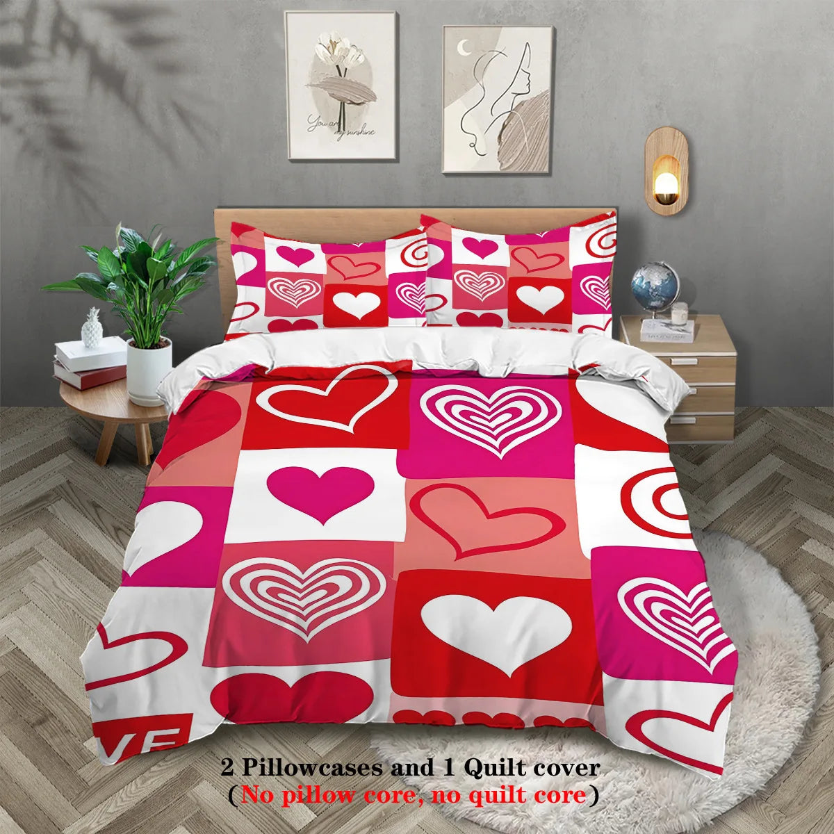 3-Piece Microfiber Comforter Set with Duvet Cover and Pillowcases