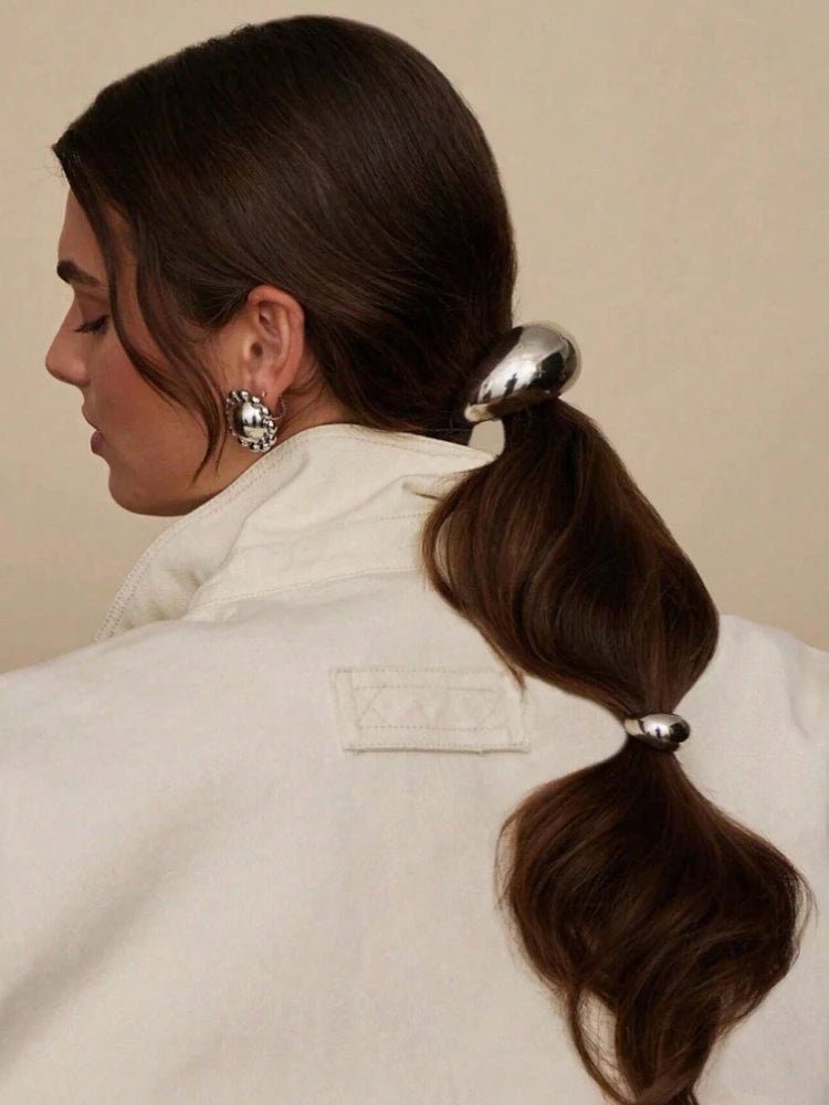 Geometric Metal Ponytail Scrunchie