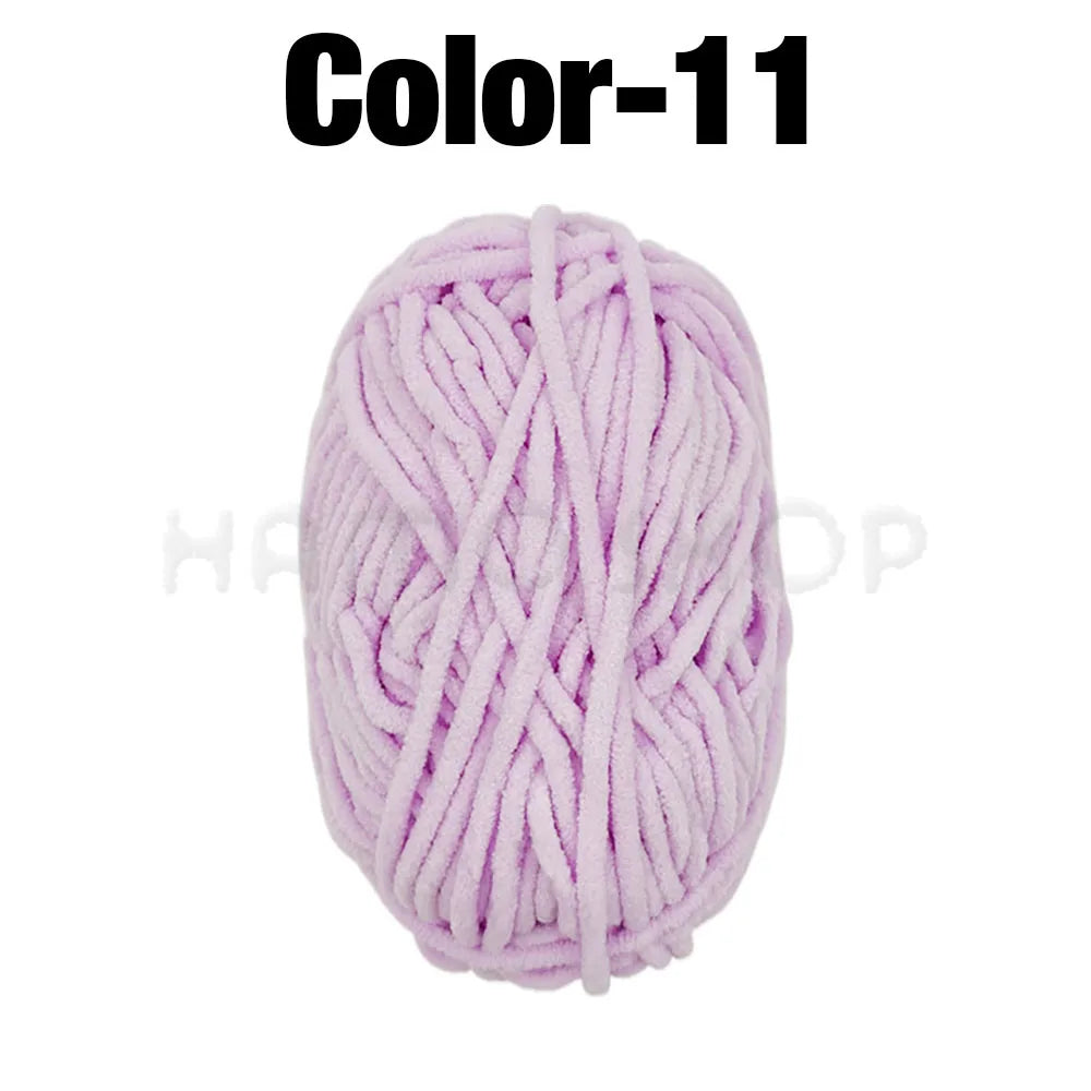 Soft Velvet Chenille Yarn for Knitting and Crochet – 2 Rolls