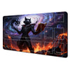 Fantasy Card Playmat with Rabbit Archer & Raccoon Design