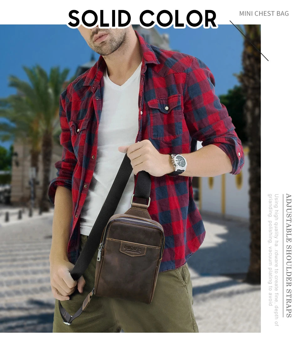 Genuine Leather Crossbody Sling Bag for Men