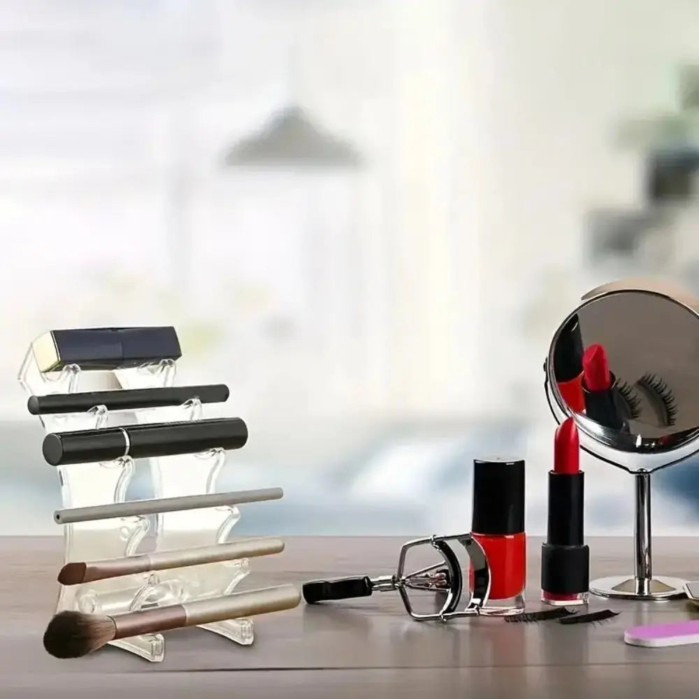 Clear Acrylic Ladder-Style Desk Organizer with 6 Pen Slots