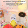 Cute fruit-shaped plush toys like strawberries and lemons used as a fun interactive sensory fruit beat piano for early childh