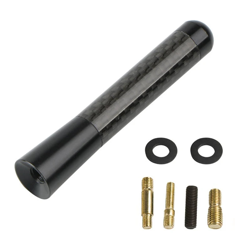 Black carbon fiber short radio antenna with mounting hardware included