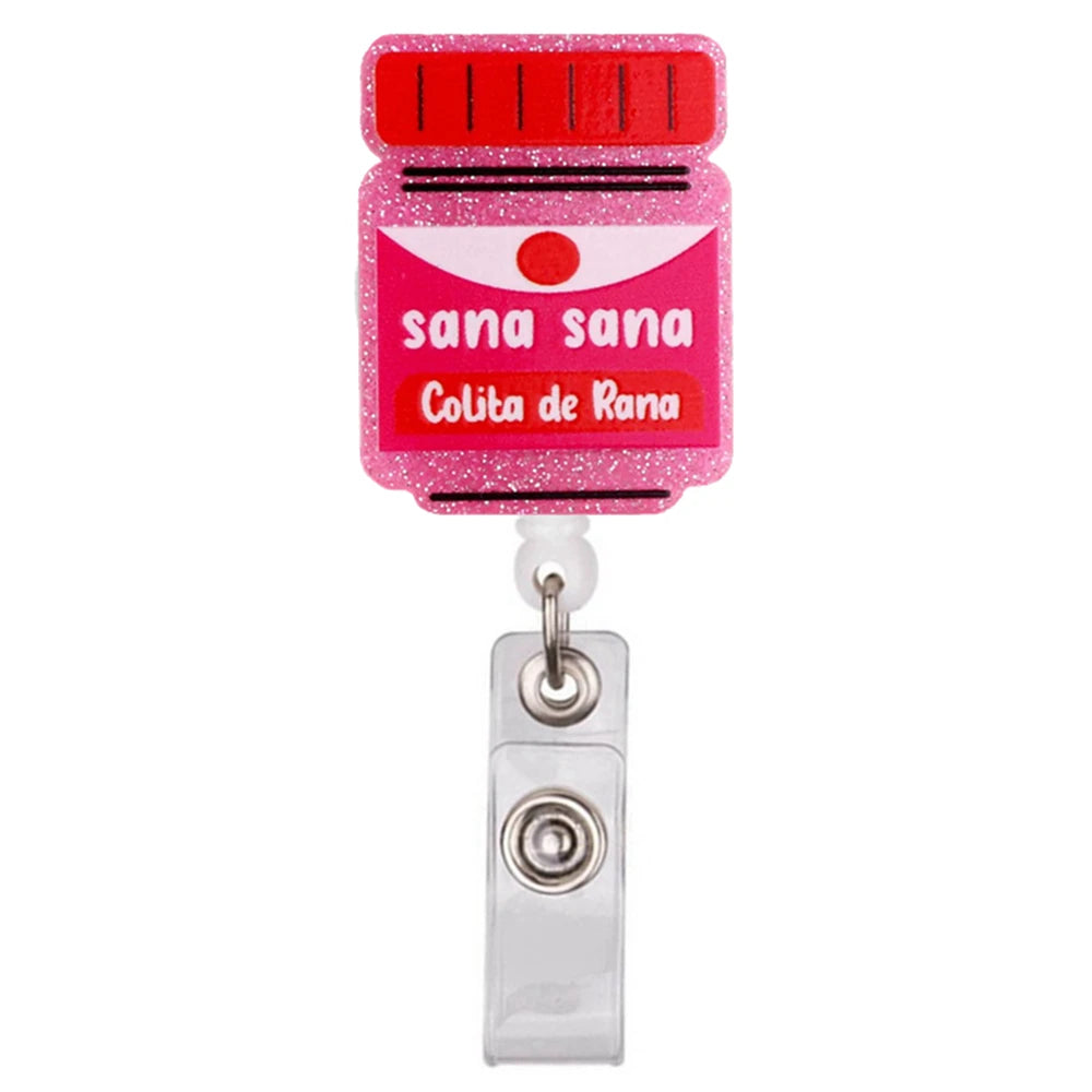 Glitter Acrylic Retractable ID Badge Reel