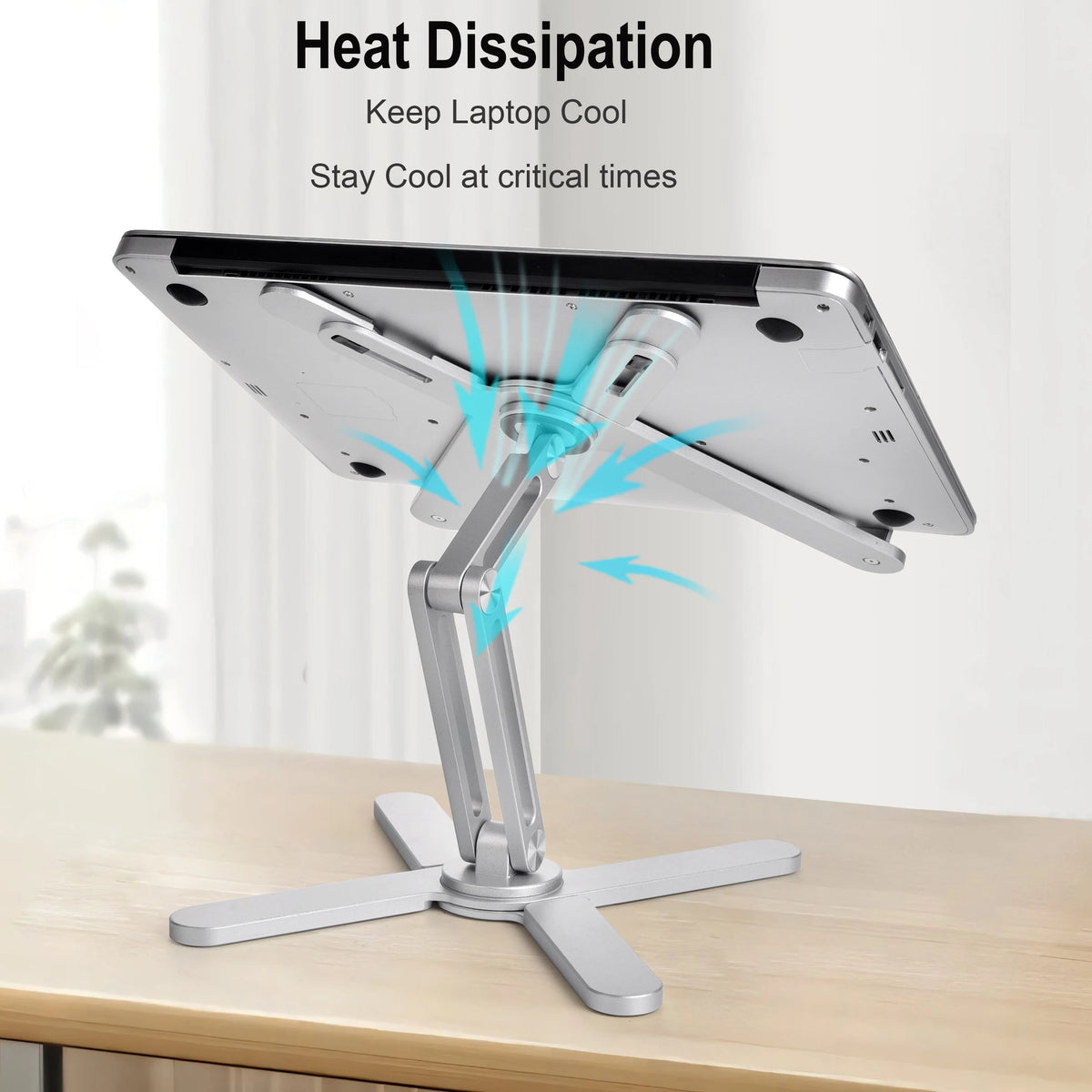 Foldable Aluminum Laptop Stand with 360° Rotation
