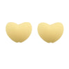 A pair of pale yellow silicone heart beads for DIY jewelry making.