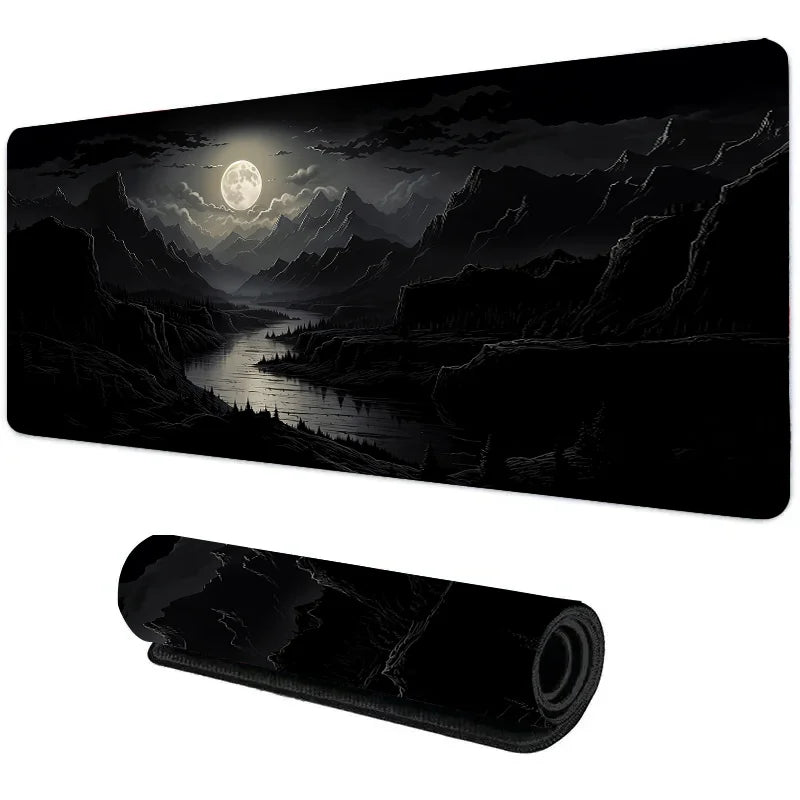 Large Non-Slip Mouse Pad with Night Moonlight Design