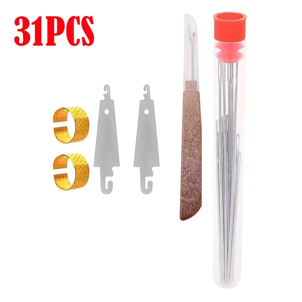 Stainless Steel Sewing Needle Set with Large Eye Design