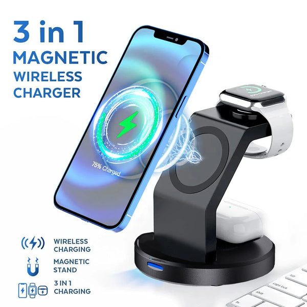 3-in-1 MagSafe Wireless Charging Dock for iPhone, Apple Watch & AirPods