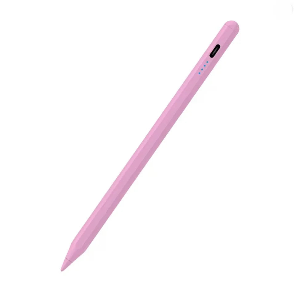 A pink universal capacitive stylus pen shown diagonally against a white background.