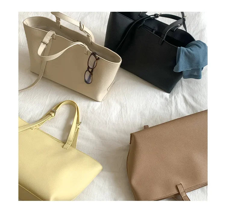 Soft PU Leather Tote Bag for Women – Spacious Everyday Carryall