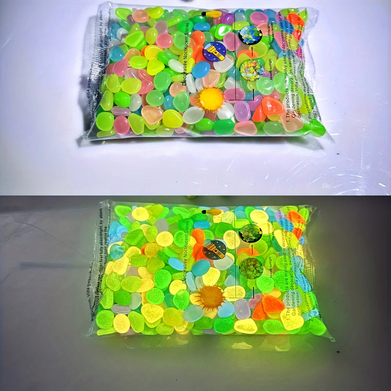 Glow-in-the-Dark Resin Pebbles for Garden & Landscape Lighting