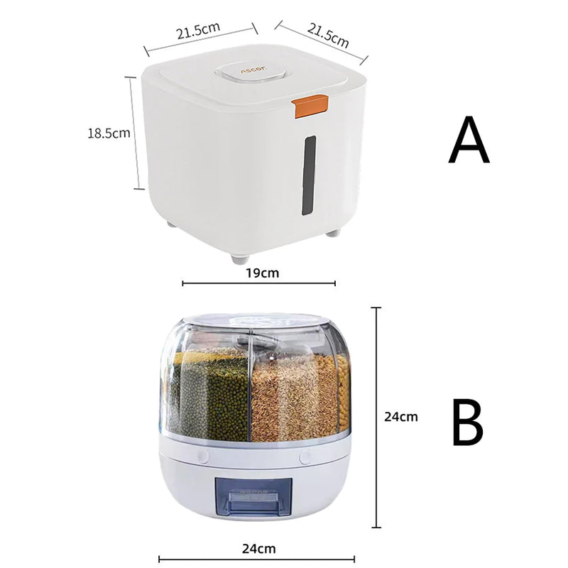 360° Rotating 6-Compartment Dry Food Dispenser