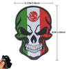 Mexico flag skull embroidery patch with hook and loop backing