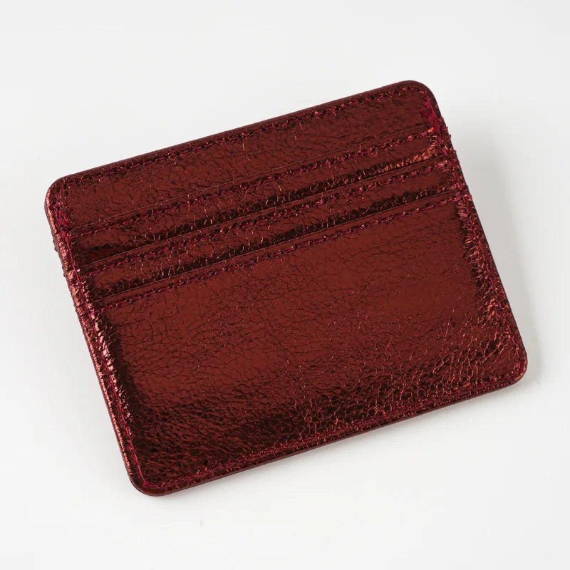Slim Leather Card Holder with 4 Slots