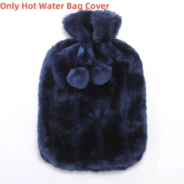 Plush Hot Water Bottle Cover with Soft Fleece Lining