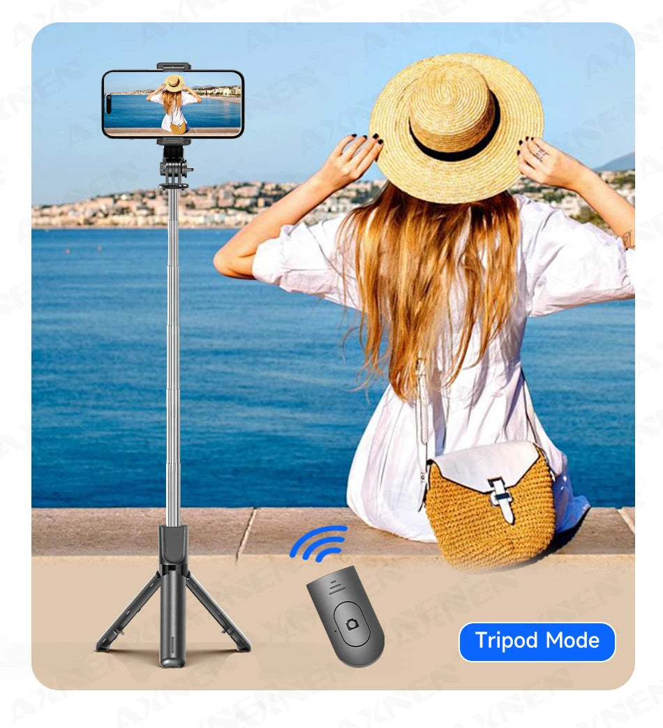 Portable Selfie Stick Tripod with Bluetooth Remote