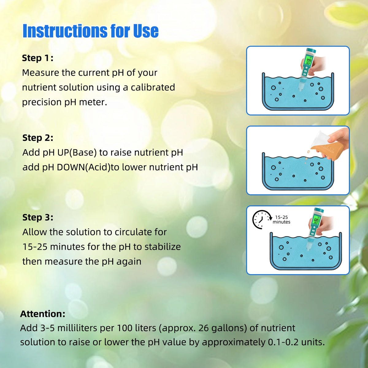 Hydroponic pH Up & Down Kit for Precise Nutrient Regulation
