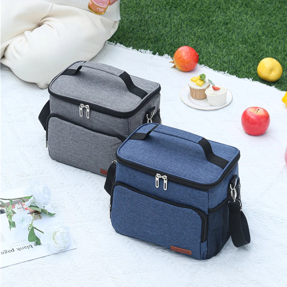 Insulated Thermal Shoulder Lunch Bag with Waterproof Lining
