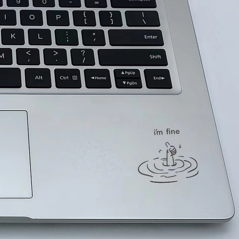 I'M Fine Funny Sarcasm Laptop Stickers