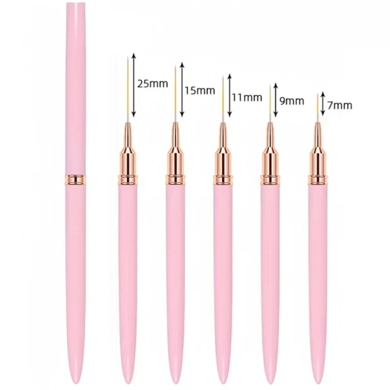 Kit de pinceaux professionnel pour l'art du nail art (5-en-1)